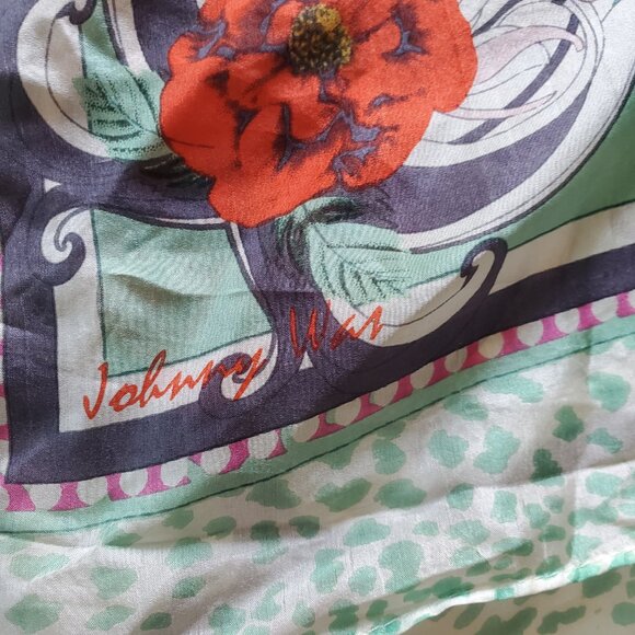 Johnny Was Beautiful Floral Tassel Square Scarf - Picture 10 of 11